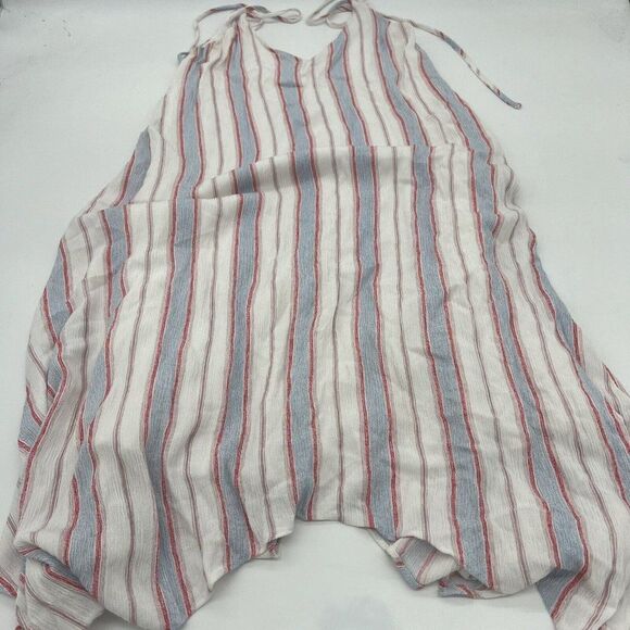 Aqua Asymmetrical Strappy Dress striped size small - Picture 1 of 4